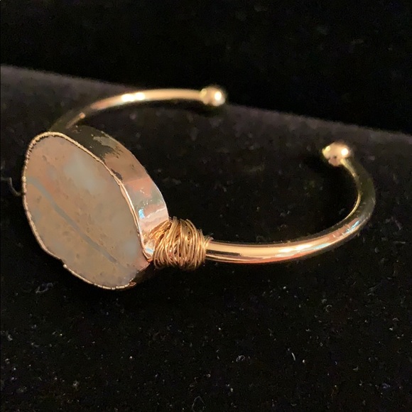 NEW. Raw sea jasper cuff bracelet. - Picture 2 of 5